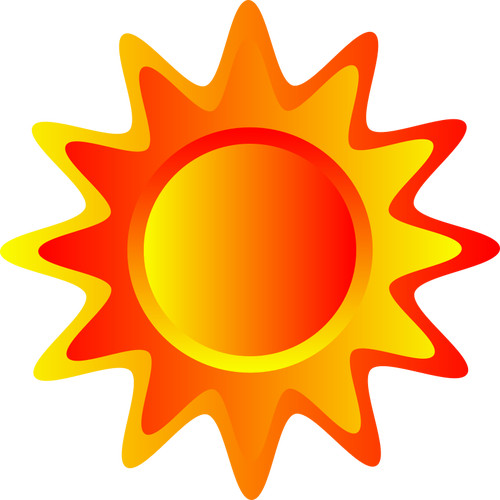 Red, Orange And Yellow Sun Vector Drawing - Orange Sun Clip Art (500x500)