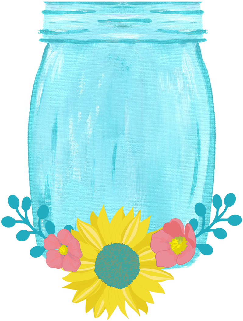 Drawn Mason Jar Sunflower Png - Drawn Mason Jar Sunflower Png (1280x1280)