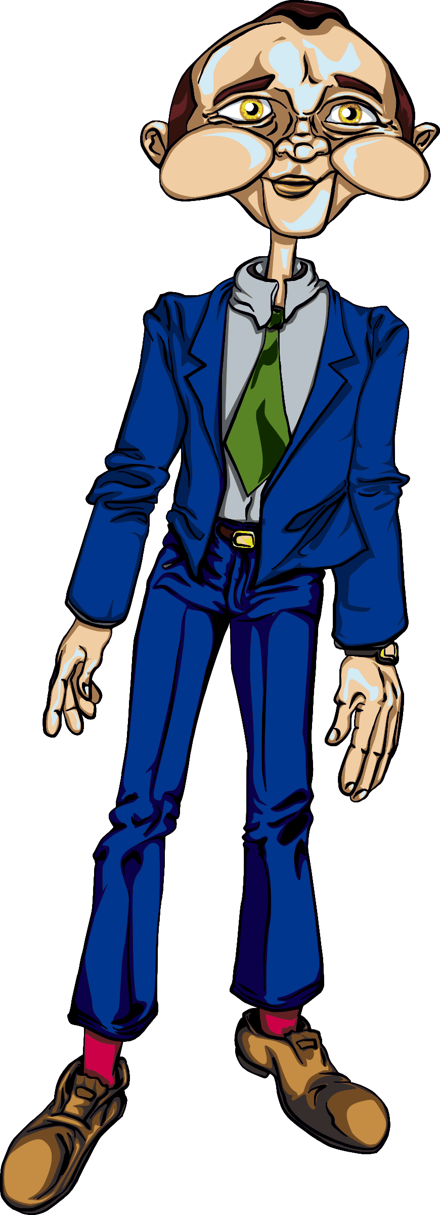 A Man Wearing A Creepy Clown Mask Cartoon Clipart - Creepy Man Clipart (870x2400)