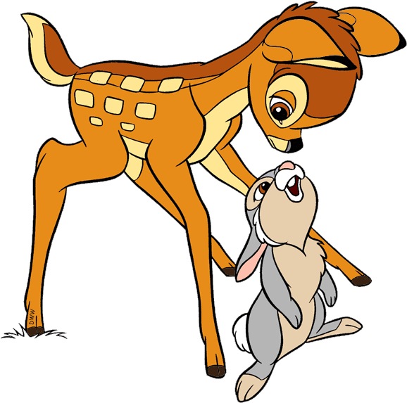 Bambi Clipart Bambi Character - Bambi And Thumper Transparent (600x593)
