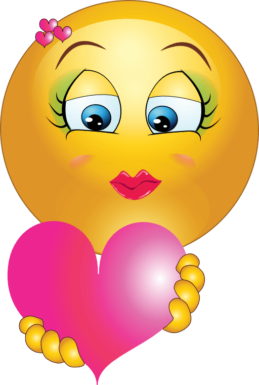 Cute Smile Girl Clipart - Heart Smiley Faces Clip Art (512x761)
