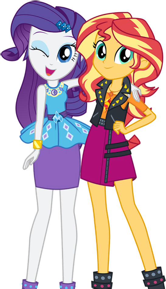 Clothes, Equestria Girls, Official, Rarity, Safe, Shipping - Rarity And Sunset Shimmer (552x946)