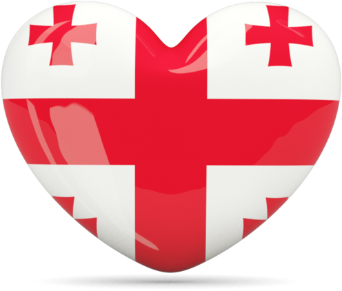 Illustration Of Flag Of Georgia - England Flag In A Heart (640x480)