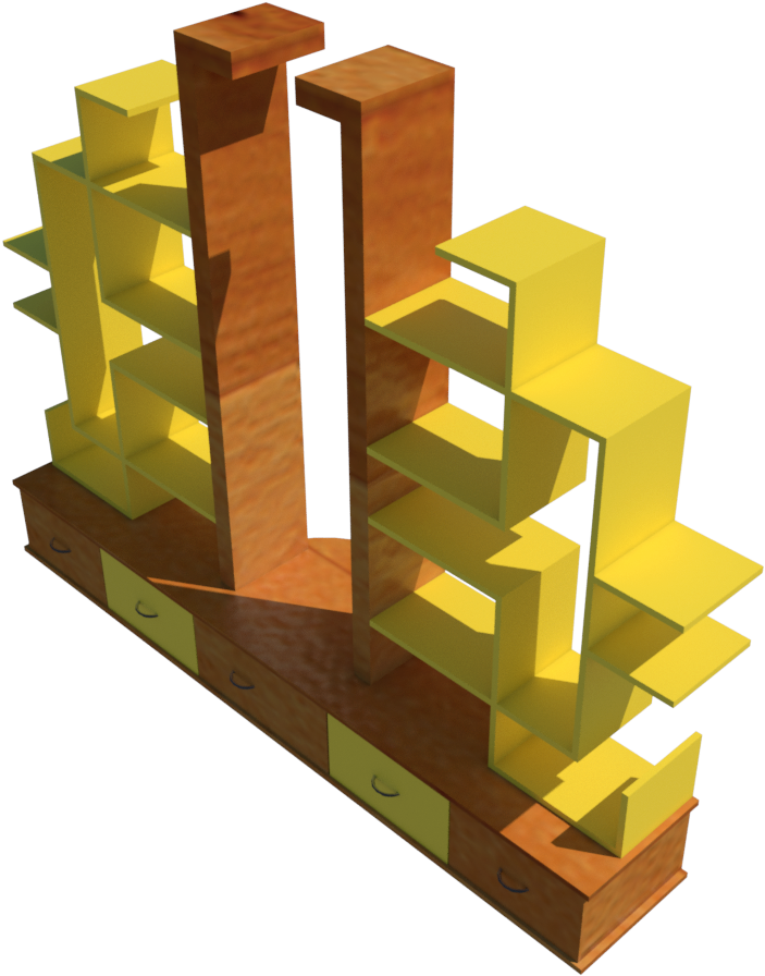 Estante De Libros De 2644x641mm - Lumber (960x1000)