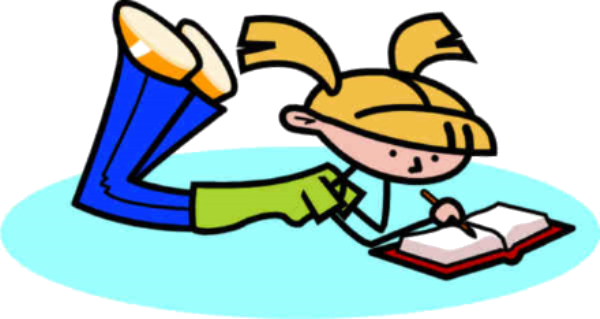 Geografía - Writing In A Journal Clip Art (600x319)