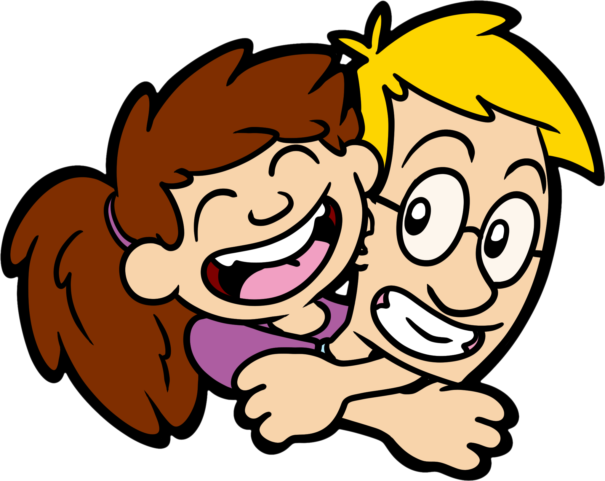 Daughter Hugging Dad - Cartoon (2424x2064)
