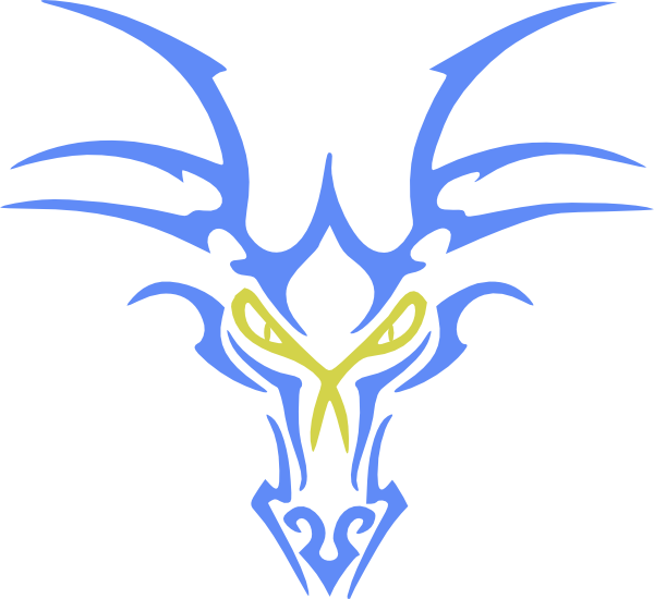Lightblue Dragon Head Clip Art At Clker - Light Blue Dragon Head (600x550)