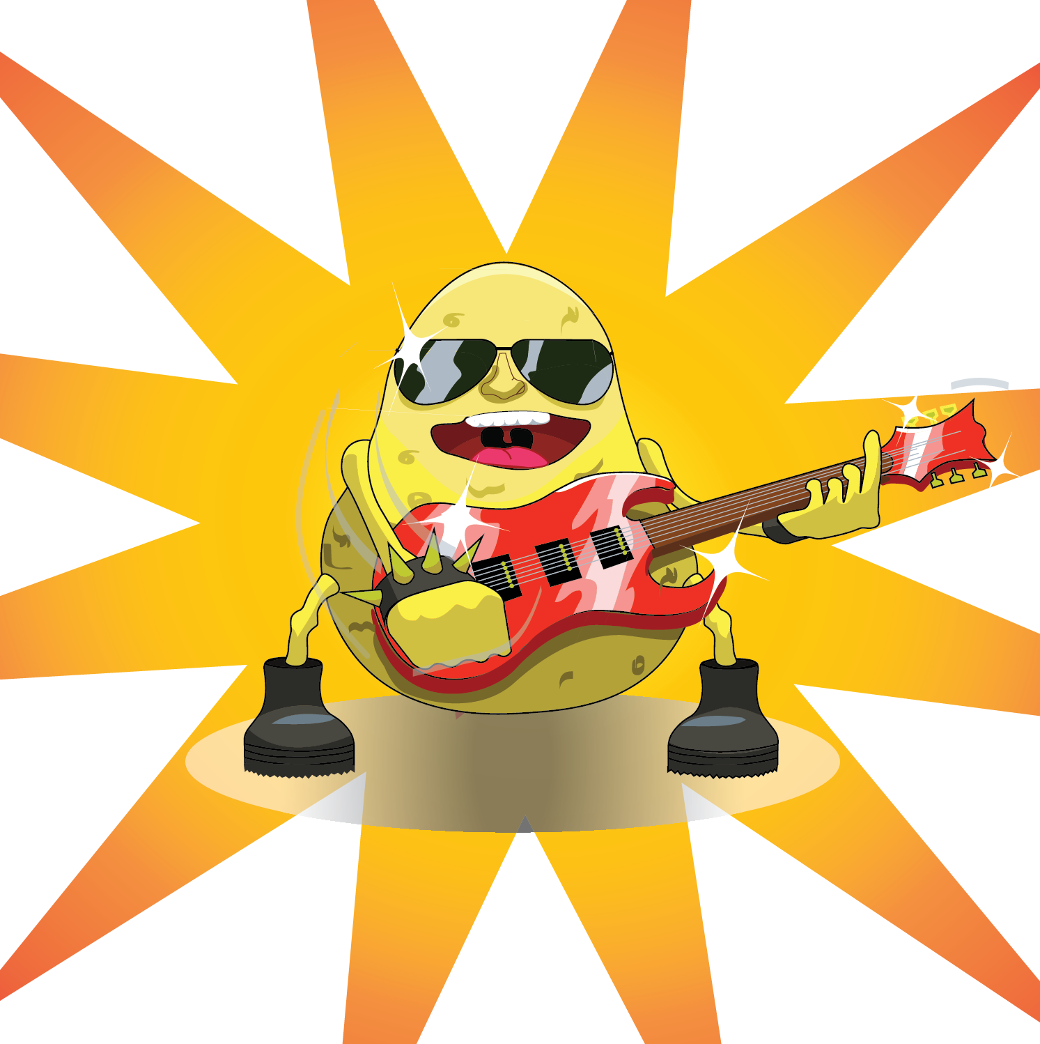 Roast Potato Rocker - Cartoon (1493x1498)