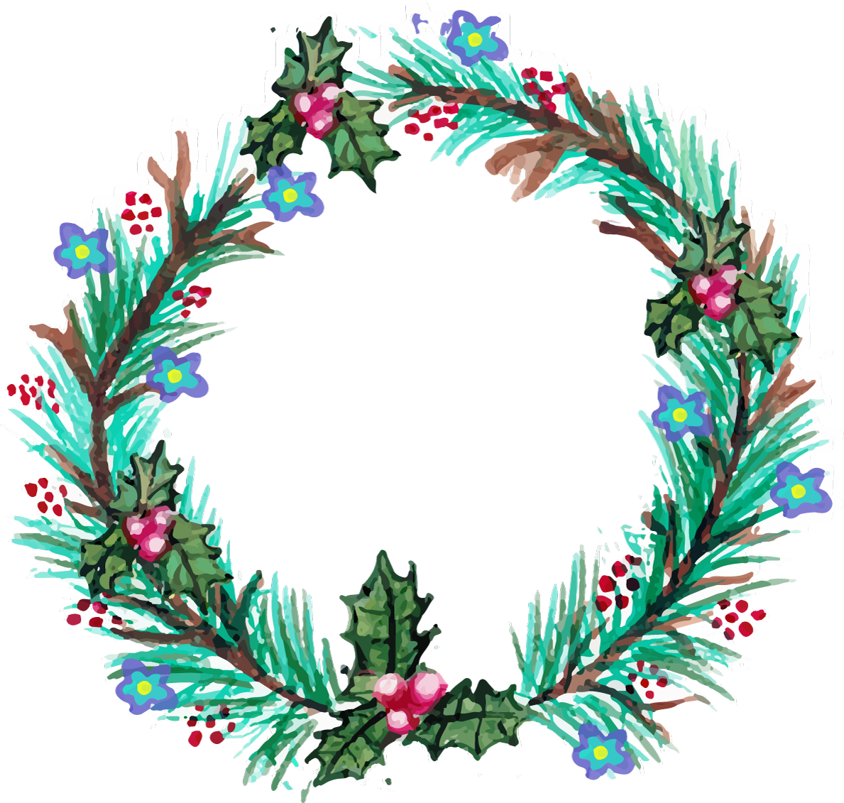 Wreath Santa Claus Christmas Clip Art - Circle (1686x1180)