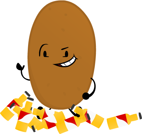 Drunk Potato By Realworldanimations - Cartoon (465x440)