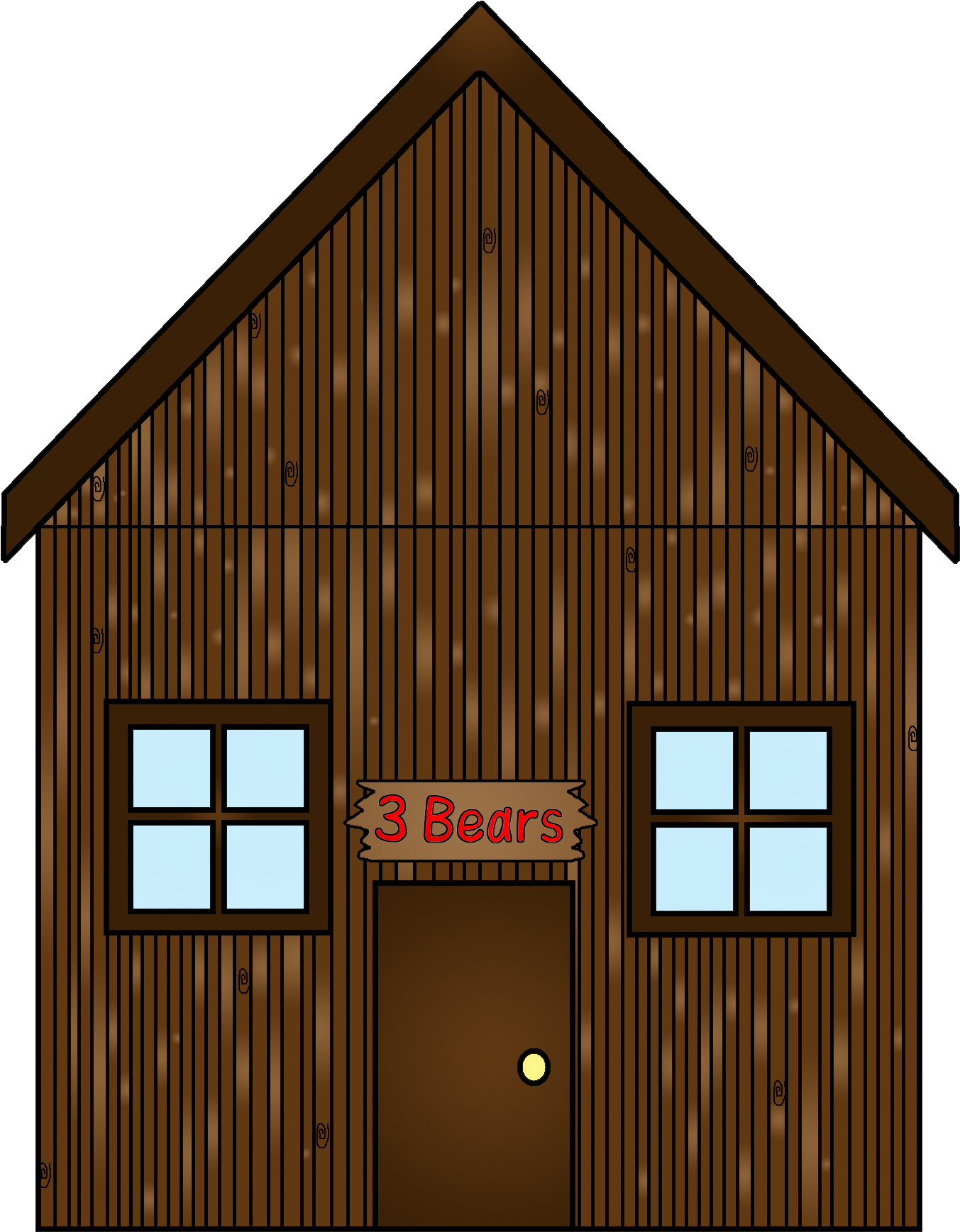 Clipart Image House Bear - Stick House Three Little Pigs (1477x1837)