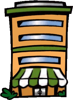 Featured Business Of The Month - Cartoon Hotel Building (455x467)