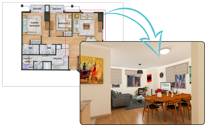 3d Floor Plan Visualization - African American Birthday Cards (702x428)