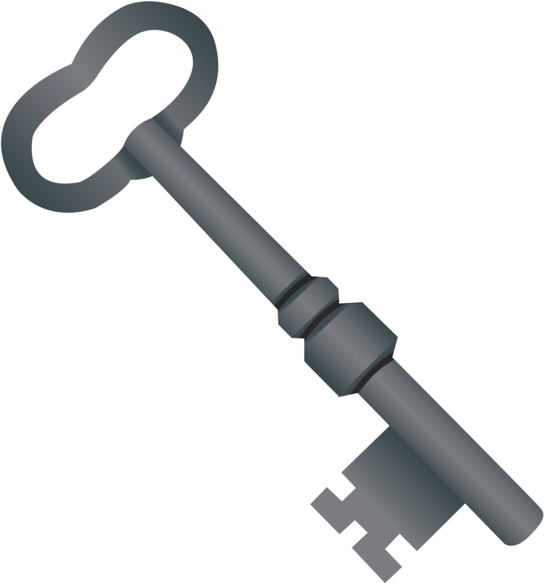 Fancy Key Clip Art Fancy Skeleton Key Clipart - Transparent Silver Cartoon Key (900x932)