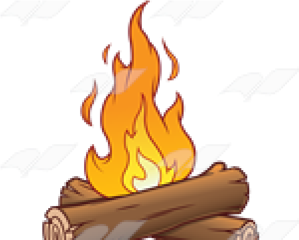 Fireplace Clipart Logs And Fire - Flame (640x480)