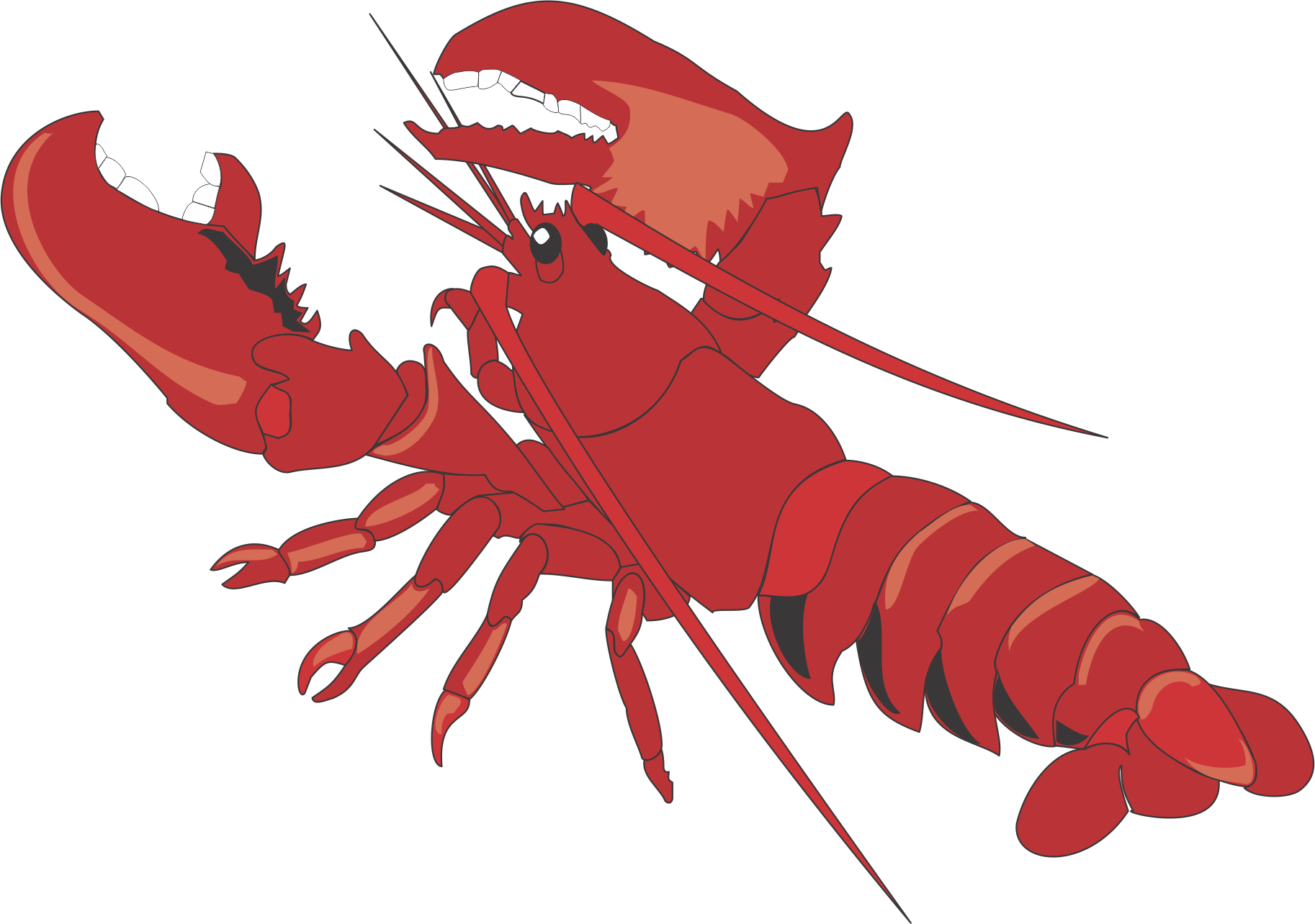Lobster Cartoon Clip Art - Lobster Clipart (1826x1284)