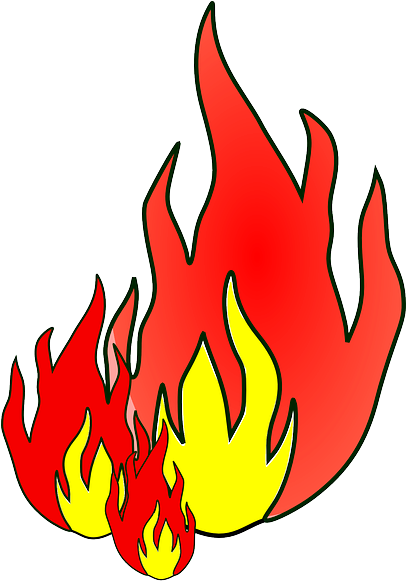 Red, Yellow, Fire, Cartoon, Hot, Flame, Border, Free - Fire Clip Art (405x640)