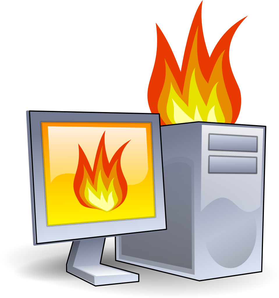Computer On Fire - Computer On Fire Icon (959x1024)