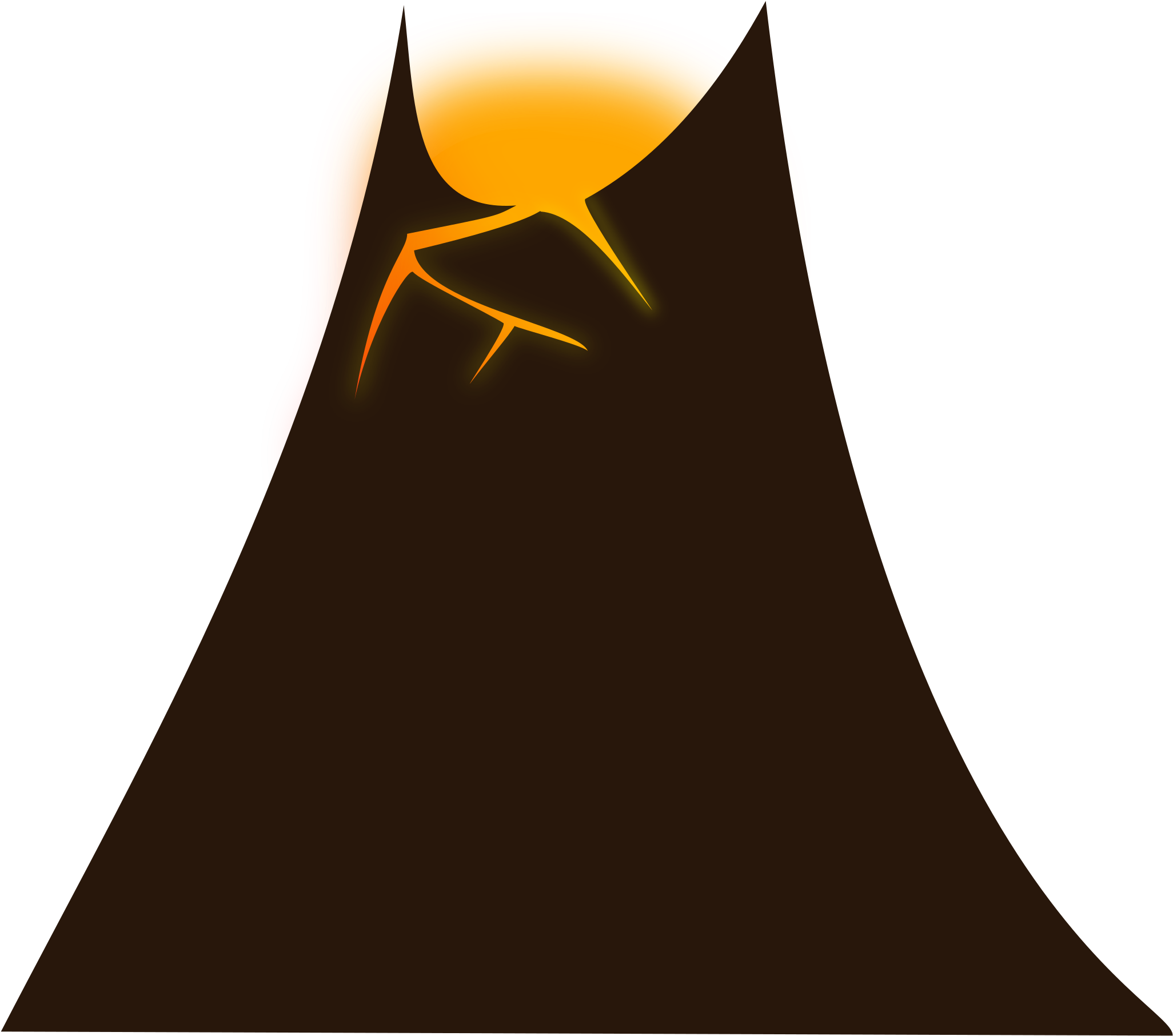 Volcano, Hot, Fire, Lava, Mountain Sponsored - Volcano Vector Png (2400x3394)