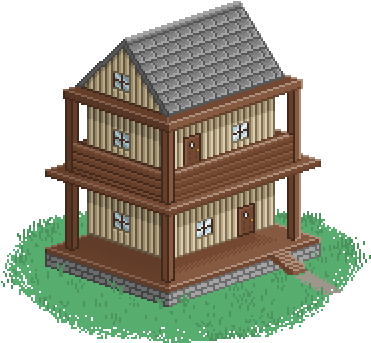 Wood Pixel House By Frostpixi - Wood (418x402)