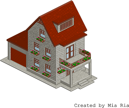 House 8 By Mimimiaart - Pixel Art (600x458)