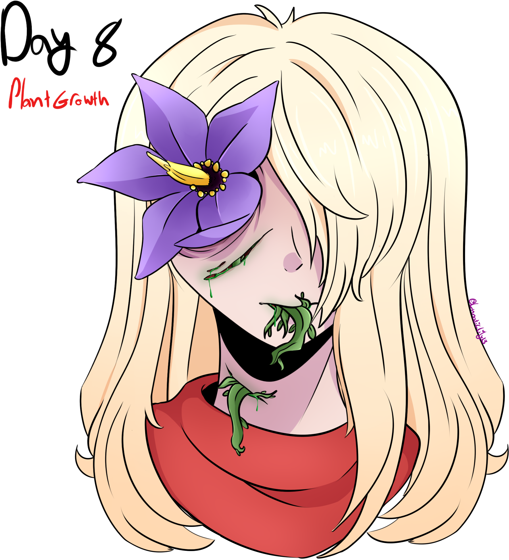 {day 8} Plant Growth By Lunaticlily13 - Cartoon (2000x2000)