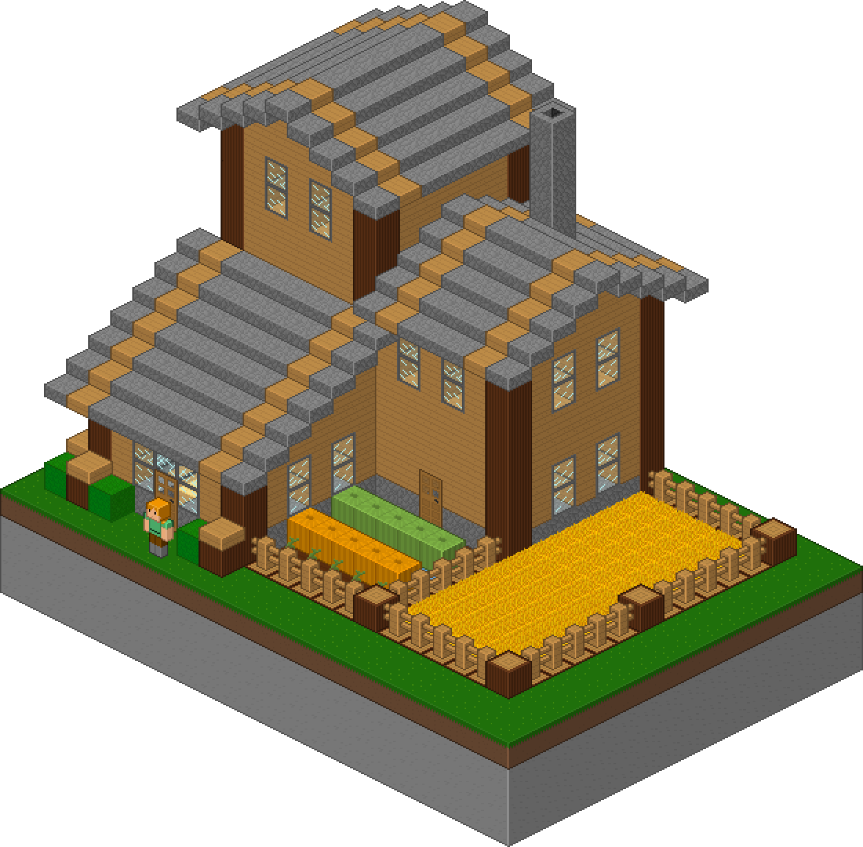Here's An Isometric Pixel Art House I - House (1252x1228)