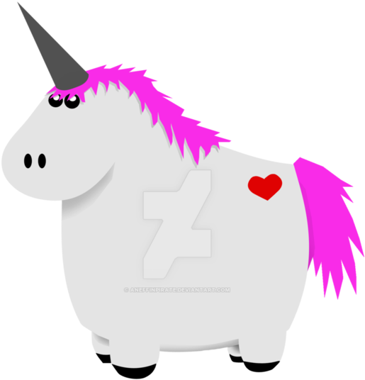 Fat Cartoon Unicorns - Illustration (786x1017)