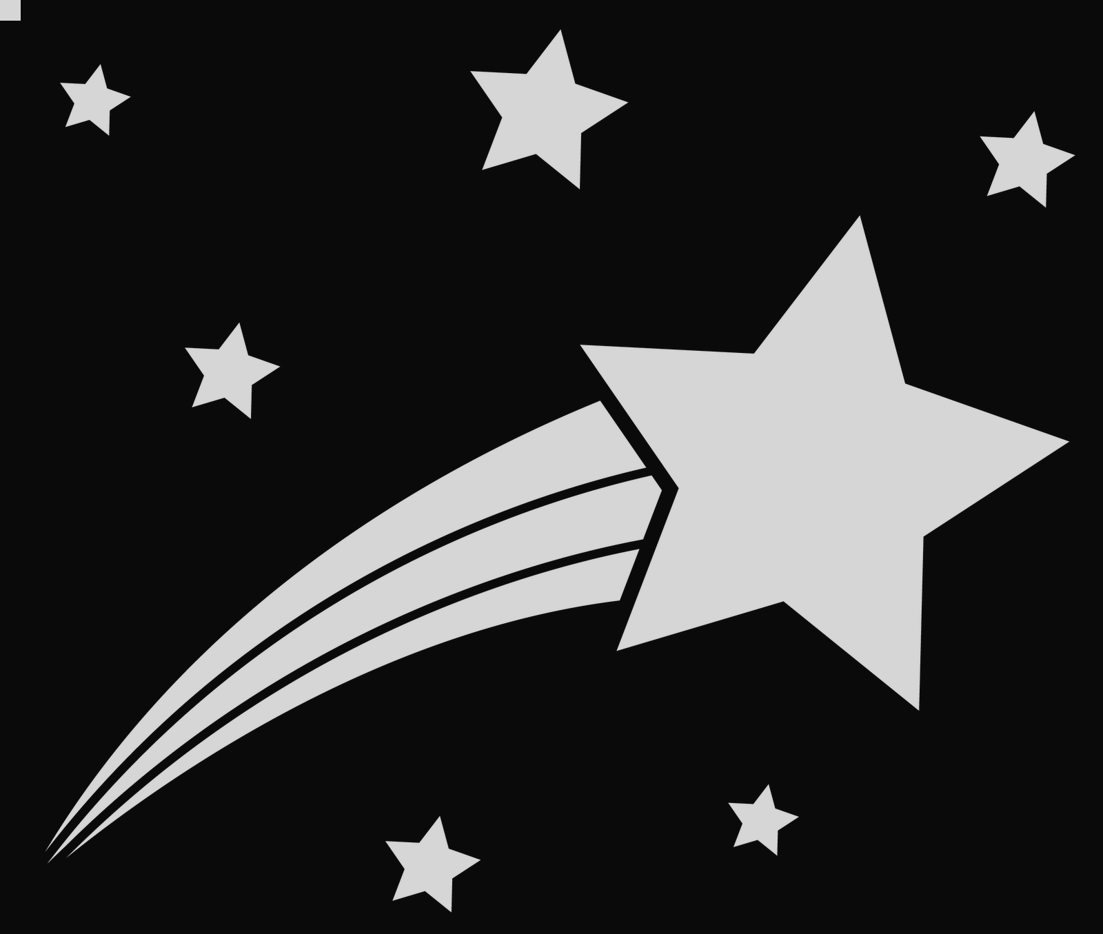 Shooting Star Clip Art Black And White Black And White - B612 Camera Download (1600x1355)