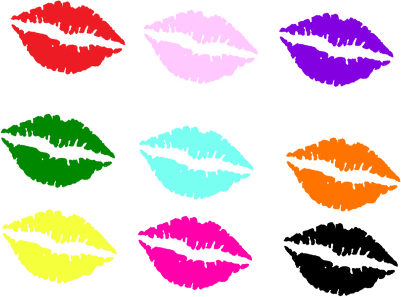 Lipstick Kisses - Lips Overload Shower Curtain (811x600)