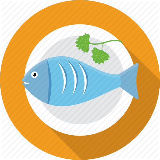 Salmon Clipart Blue Food - Fish Food Icon Png (512x512)