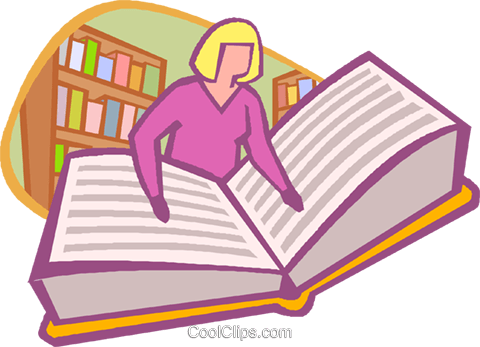 Woman Reading Book Royalty Free Vector Clip Art Illustration - Woman Reading Book Royalty Free Vector Clip Art Illustration (480x347)