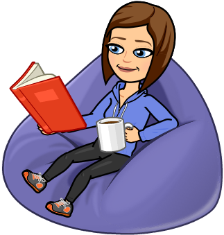 Bitmoji Reading Book With Coffee - Cartoon (398x398)