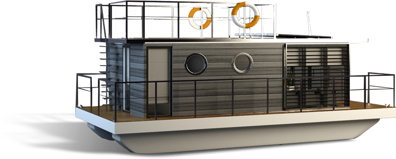 House Boat, Haus Boote, Floating House - Floating House Png (928x509)