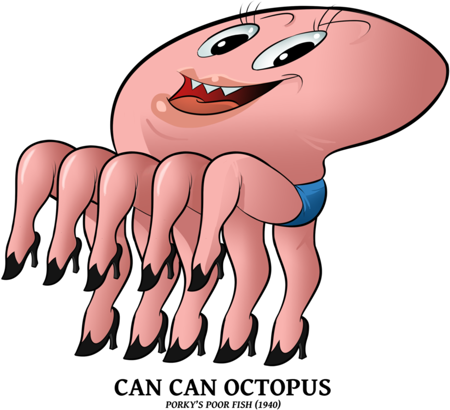 Can Can Octopus By Boscoloandrea - Looney Tunes Porky's Poor Fish (945x845)