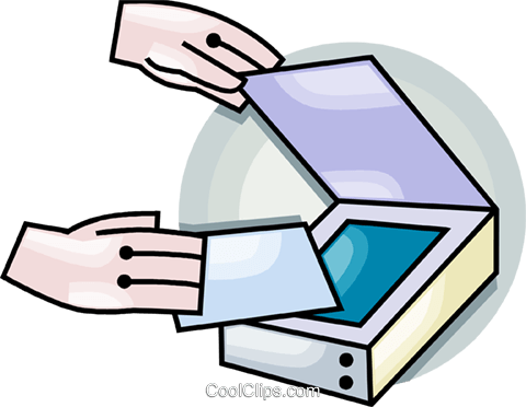Flatbed Scanner Royalty Free Vector Clip Art Illustration - Computing Input Device Clipart (480x372)