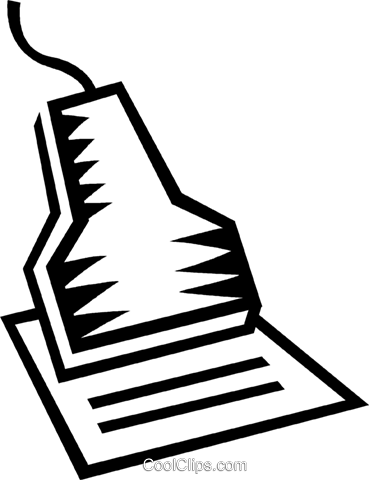 Hand Scanner Vektor Clipart Bild - Hand Scanner Vektor Clipart Bild (369x480)