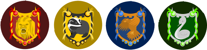 Hogwarts House Buttons By Lordbatsy - Harry Potter Houses Vector (684x188)
