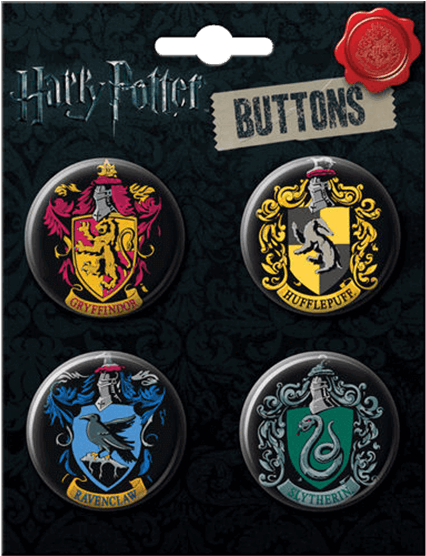 Magical Houses Of Hogwarts Button Set - Ata-boy Harry Potter Crests 4 Button Set (555x555)