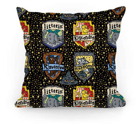 Hogwarts House Cats Pillow - Harry Potter Cat Houses (484x484)