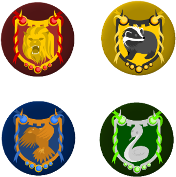 Hogwarts Four Houses Buttons - Emblem (400x400)