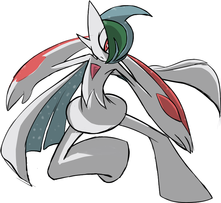 Fighting- Mega Gallade By Mastachaos - Cartoon (800x800)