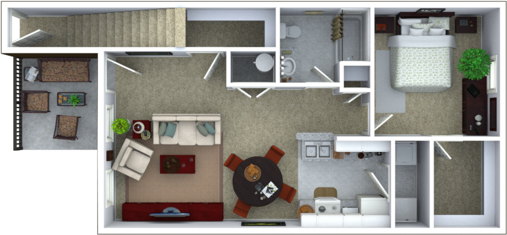U Pixels Floorplan Bedroom Apartment Simple Two House - Apartment (1030x1030)