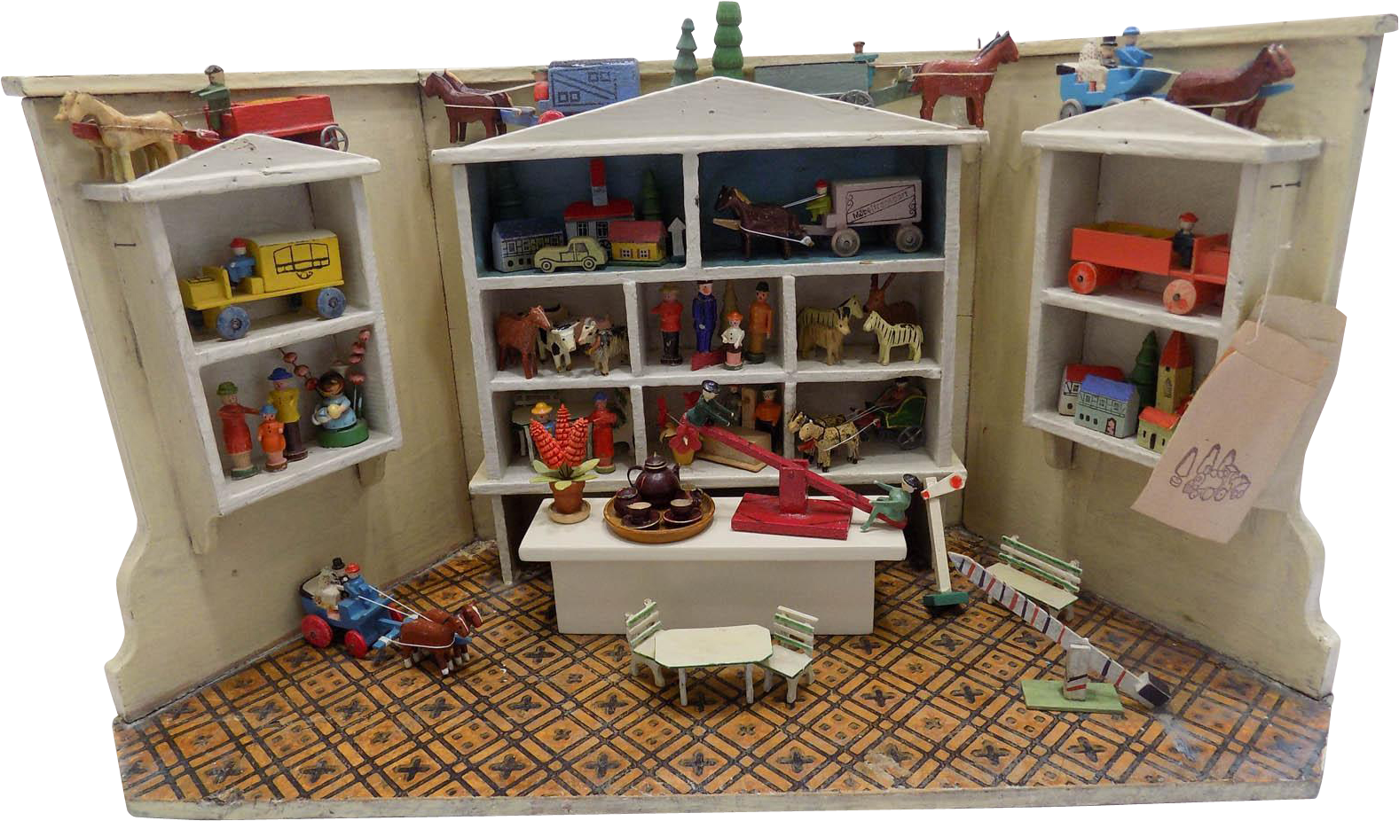 Antique German Room Box Toy Store Doll House - Dollhouse (1576x1576)