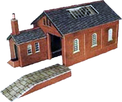 Image 233175 00 Huisjes - Metcalfe Pn112 N Gauge Red Brick Goods Shed - Card (400x335)