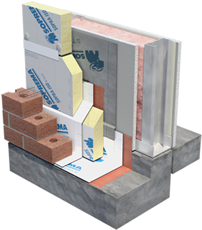Sopra-iso V Plus Insulated Steel Stud Wall - Planer (670x375)