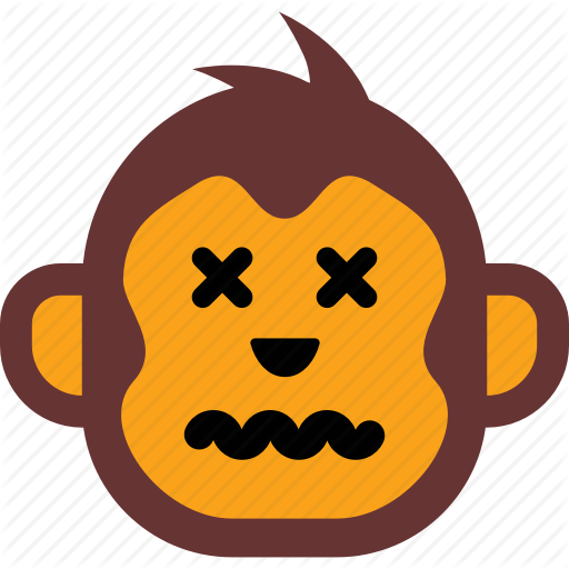 Sick Clipart Monkey - Emoticon (512x512)