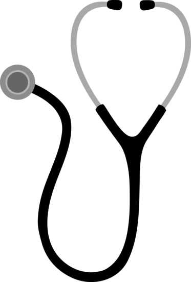 Black And Silver Stethoscope - Stethoscope Cartoon (373x550)