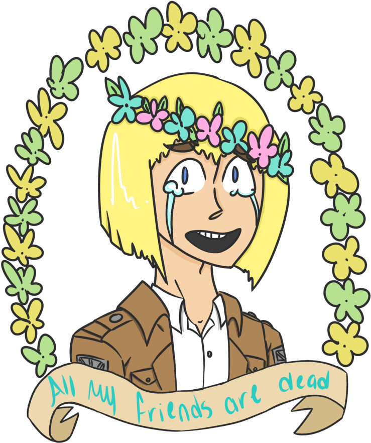Flower Crown Armin By Wonderfilled-oreos - Cartoon (1024x1024)