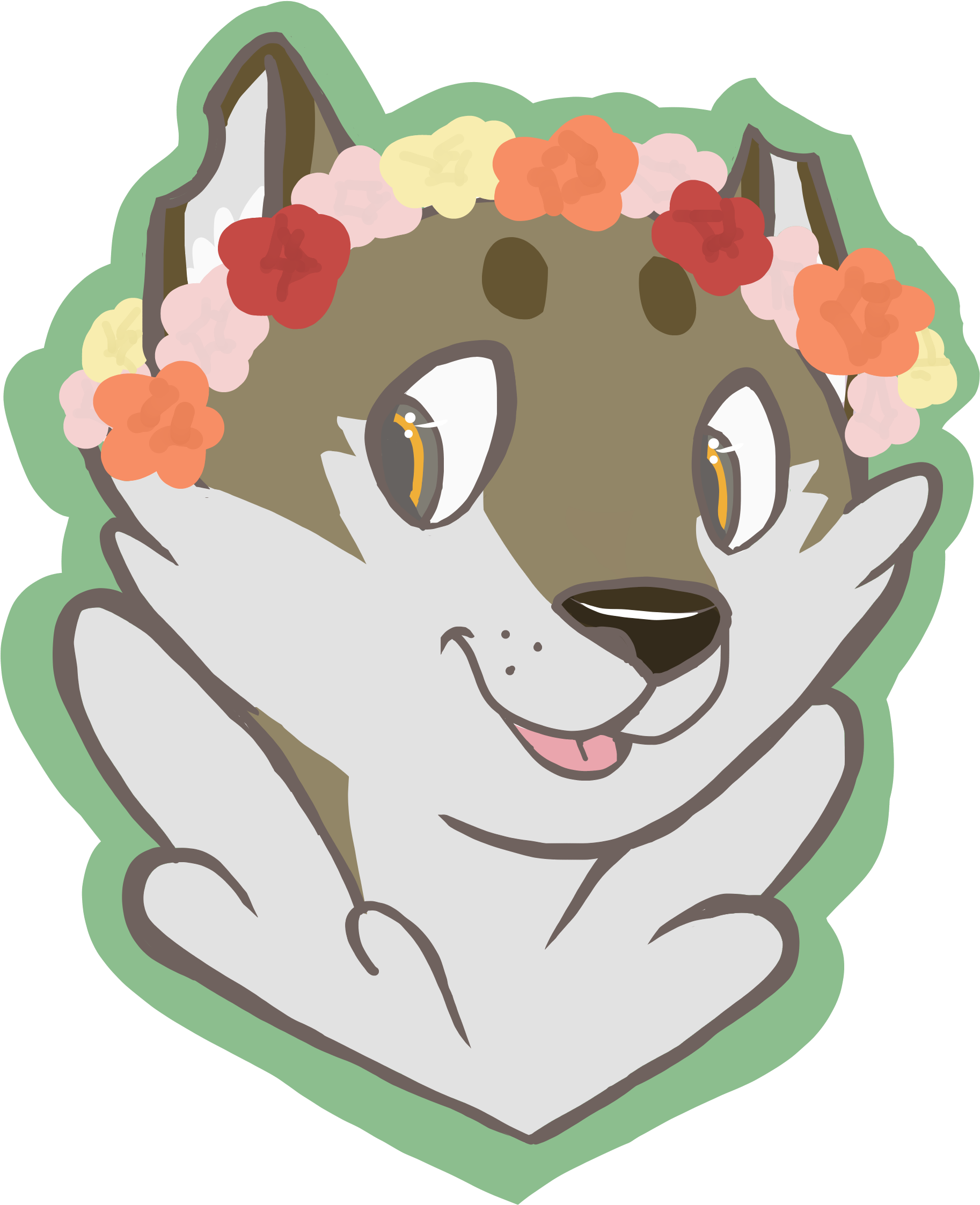 Peace Love & Flower Crowns - Furry With Flower Crown (2346x2827)
